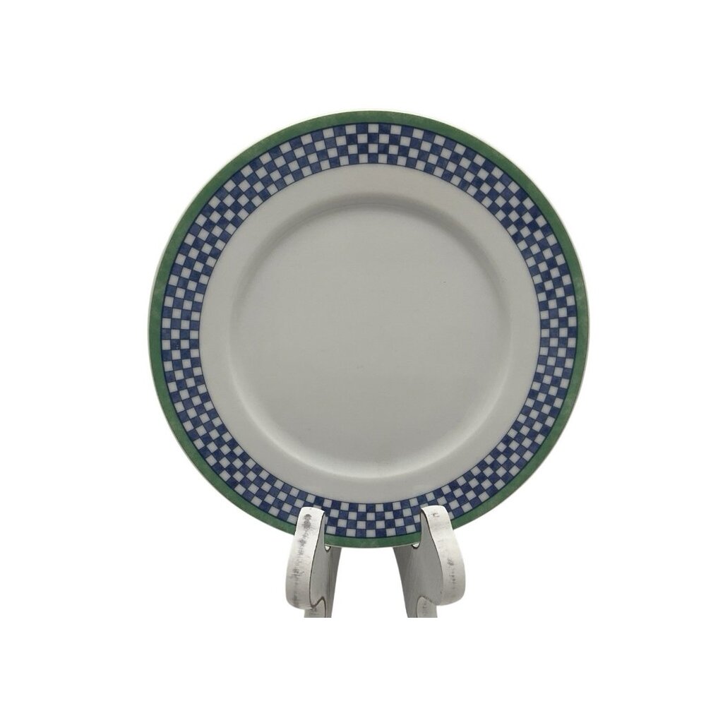 Villeroy And Boch Vintage Castell Bread and Butter Plates with Checkerboard Rim
